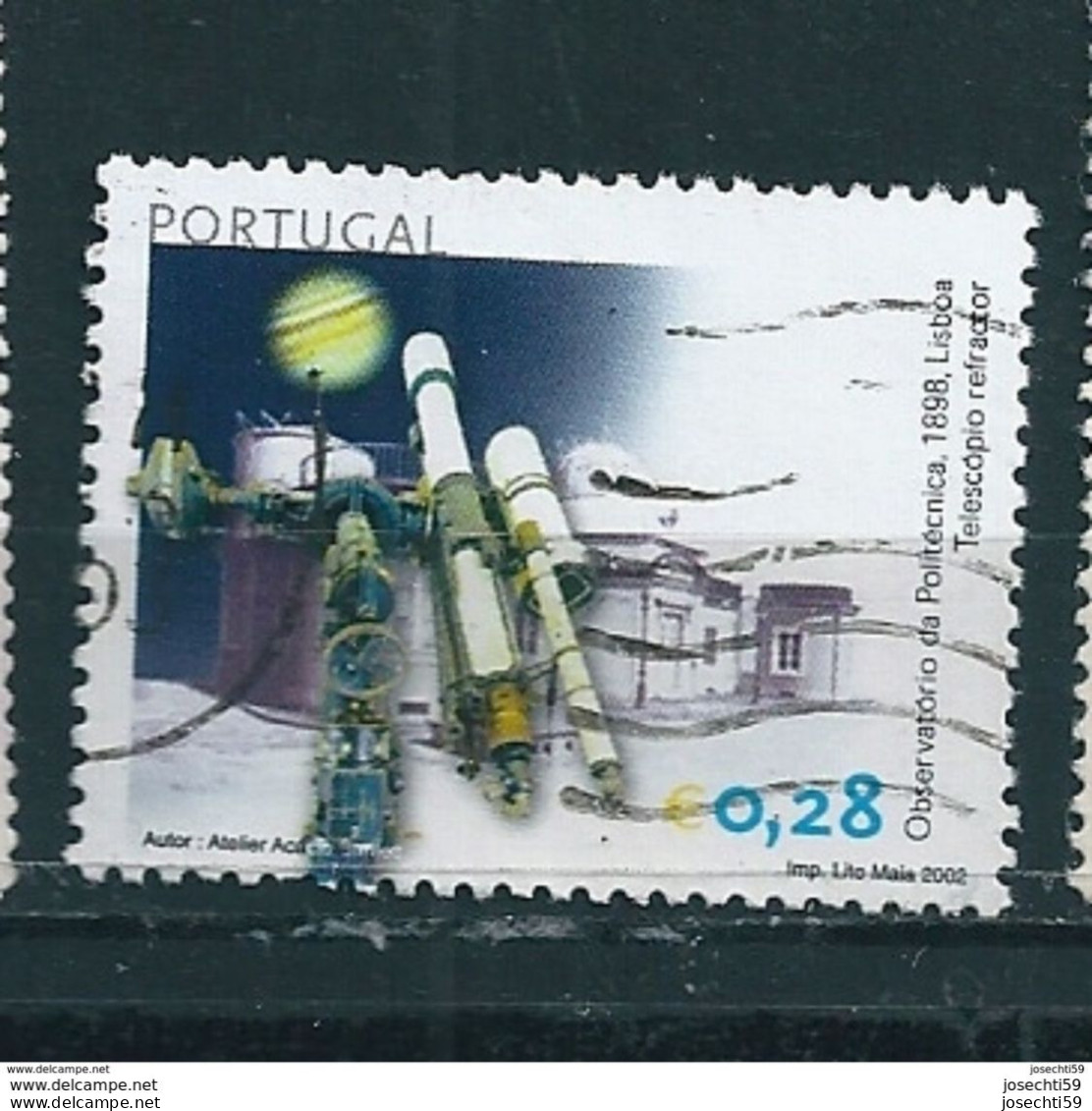 N° 2563 Astronomie. Observatoire De Colombra.  Timbre Portugal Oblitéré 2002 - Usati