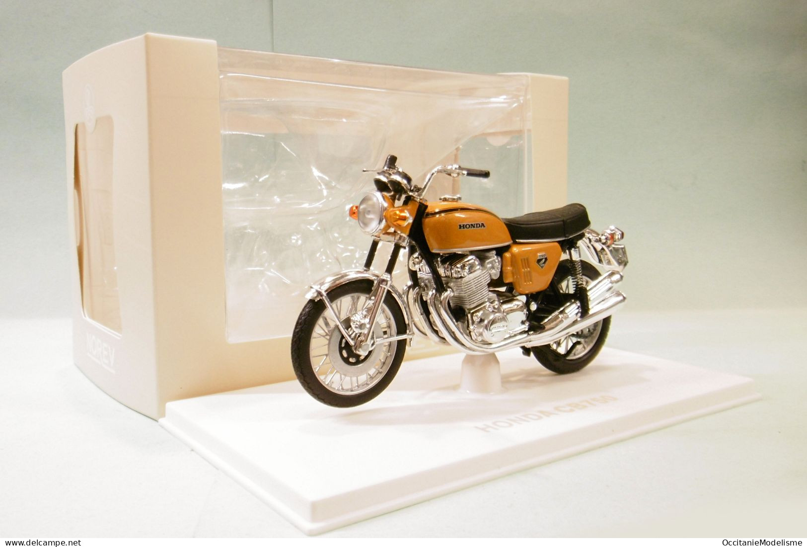 Norev - Moto HONDA CB750 1969 Orange Métallisé Réf. 182025 Neuf 1/18 - Norev