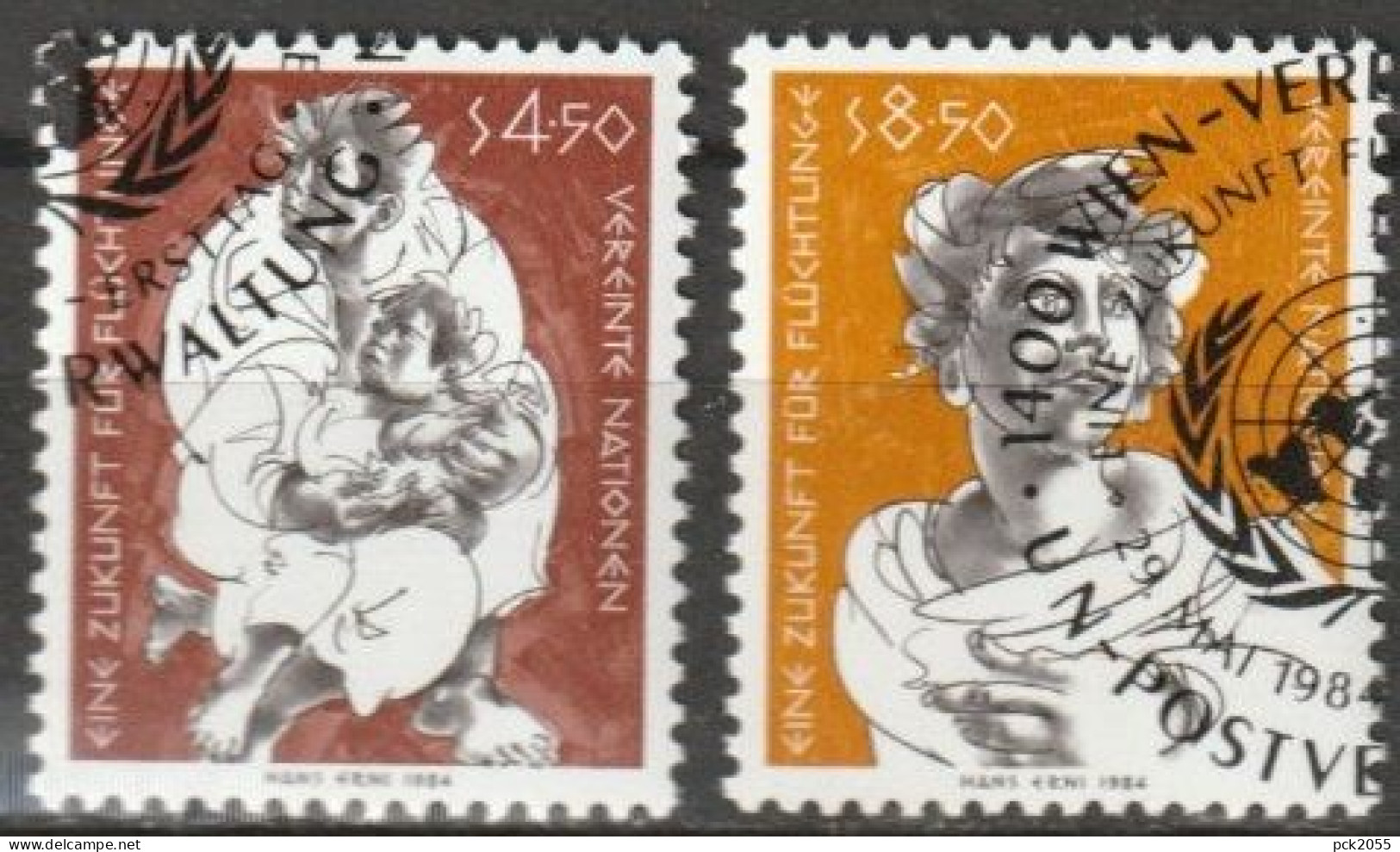 UNO Wien 1984 MiNr.43 - 44 Gest. Eine Zukunft Für Flüchtlinge ( 2217 ) - Used Stamps
