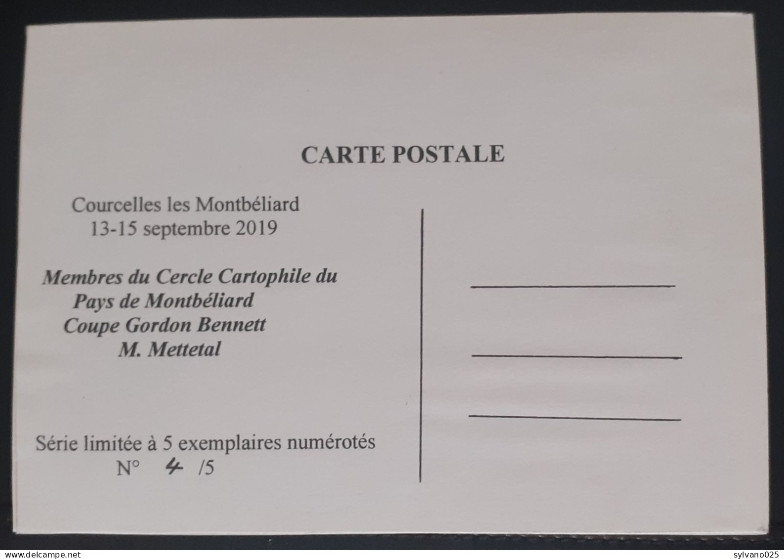 Coupe Gordon Bennett 2019   -  Montbéliard - Lettres & Documents