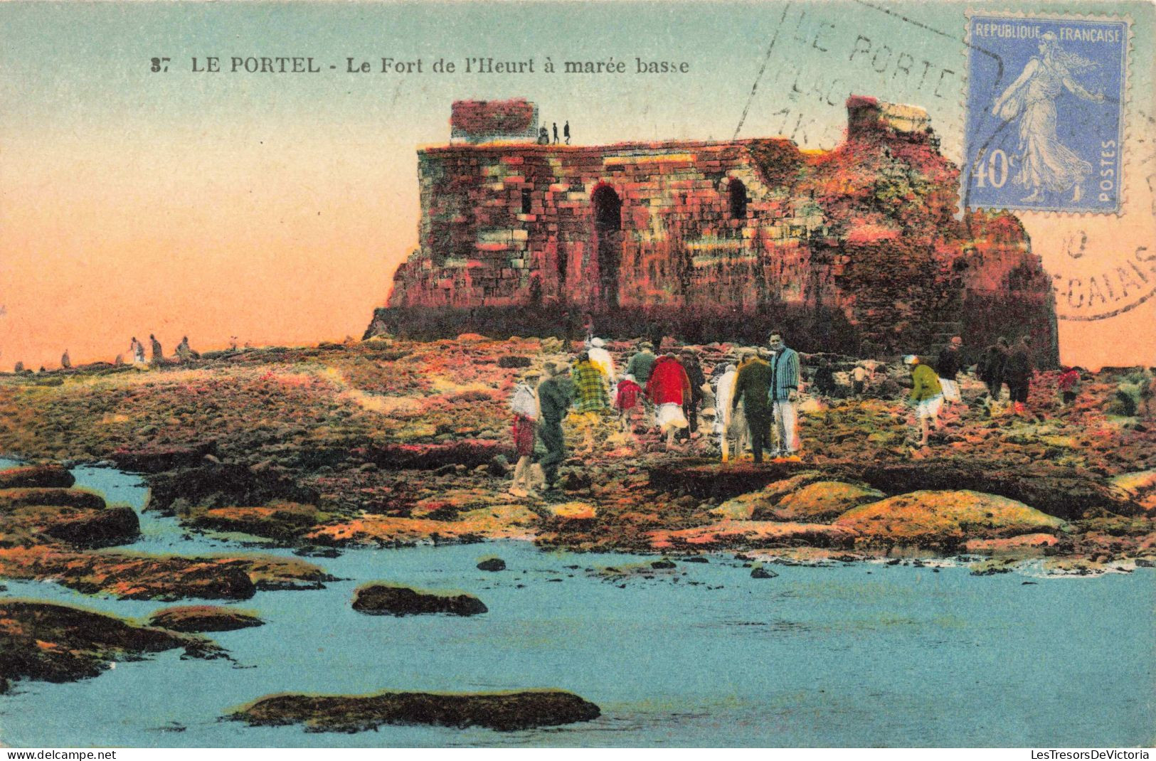 FRANCE - Le Portel - Le Fort De L'Heurt à Marée Basse - Colorisé - Carte Postale Ancienne - Le Portel