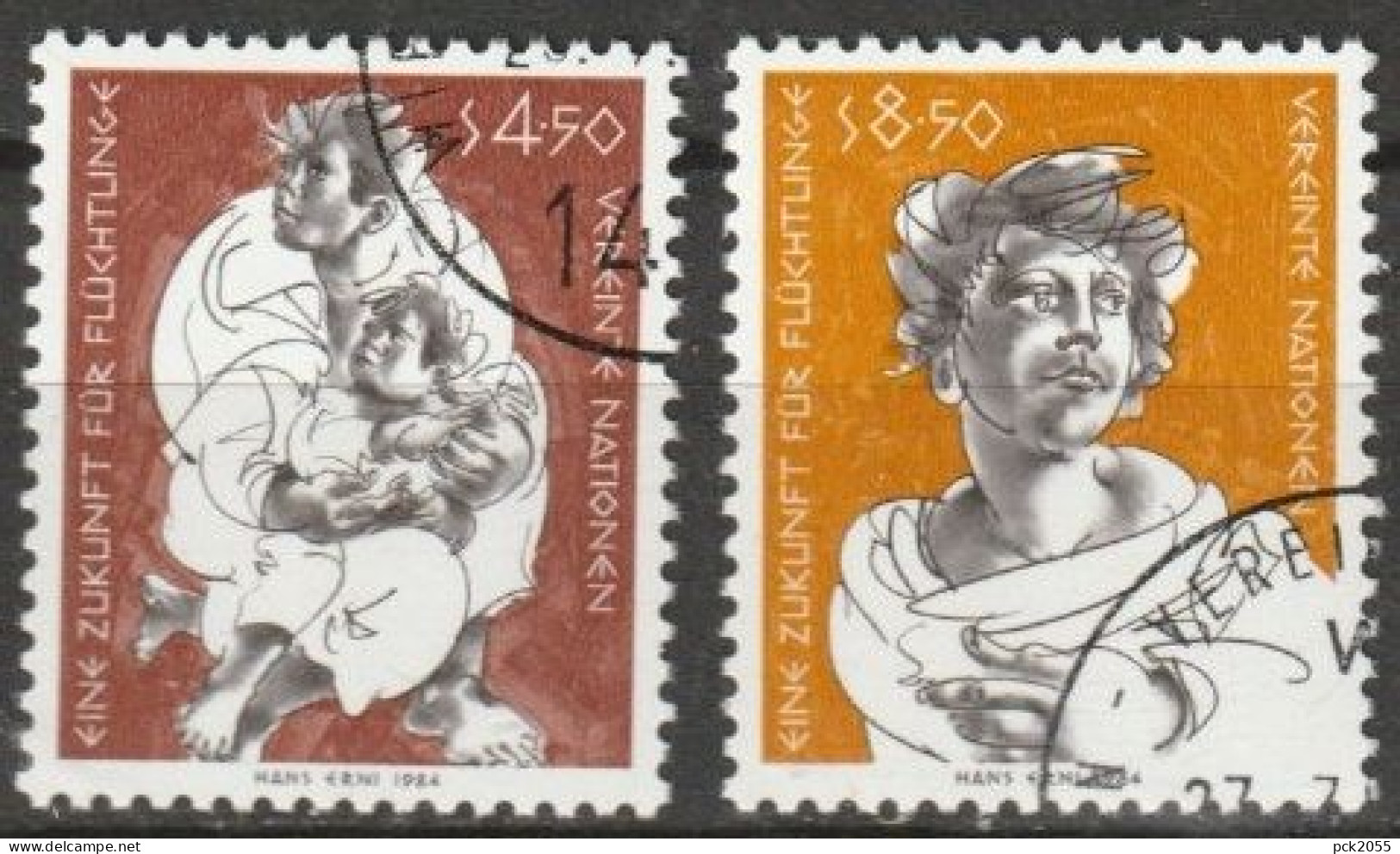 UNO Wien 1984 MiNr.43 - 44 Gest. Eine Zukunft Für Flüchtlinge ( 2219 ) - Used Stamps
