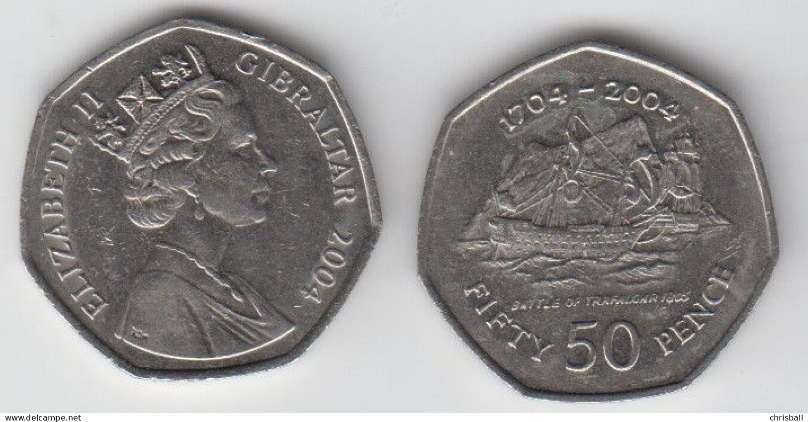 Gibraltar 50p Coin 'Battle Of Trafalgar' (Small Format) Circulated - Gibraltar