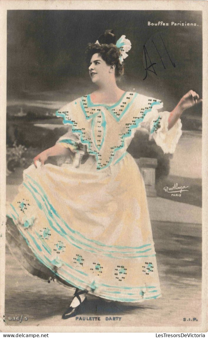 PHOTOGRAPHIE - Une Femme Dansant Avec Une Robe Longue Et Une Ballerine - Colorisé - Carte Postale Ancienne - Photographie