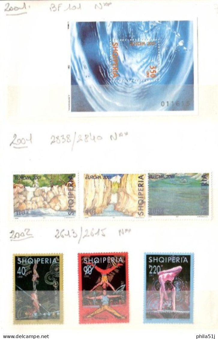 EUROPA  ALBANIE---ANNEE 2001 A 2006---NEUF** & OBL---1/3 DE COTE - Colecciones