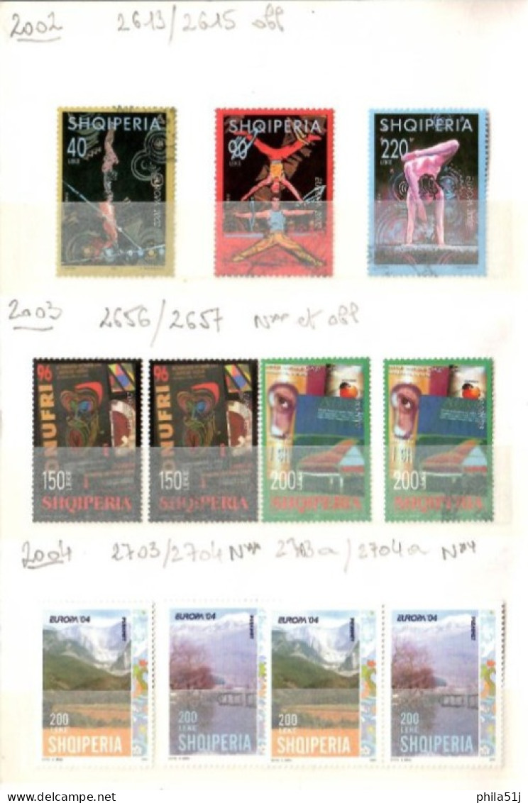 EUROPA  ALBANIE---ANNEE 2001 A 2006---NEUF** & OBL---1/3 DE COTE - Colecciones