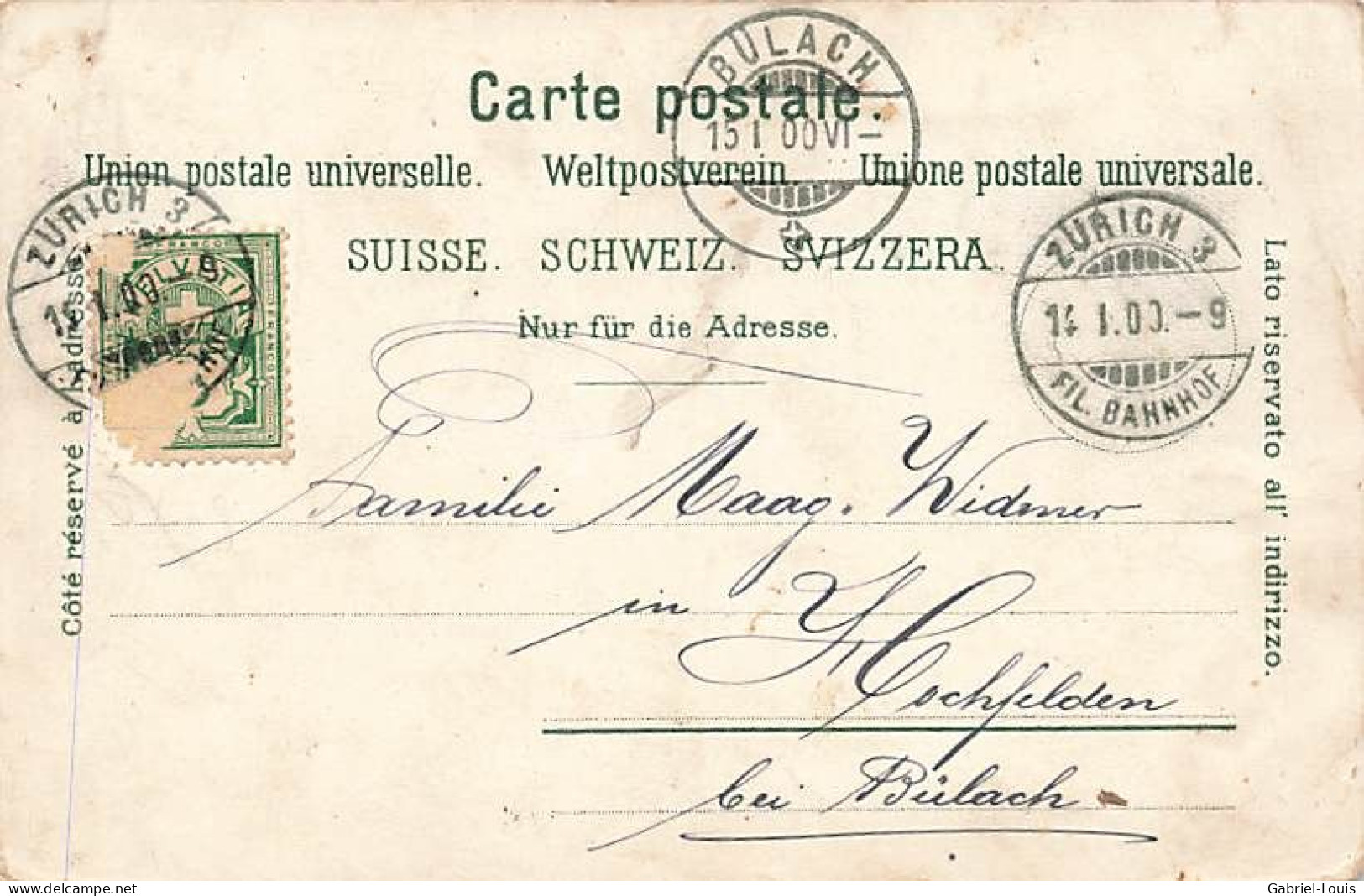 Gruss Aus Zürich Bahnhofplatz 1900 - Zürich