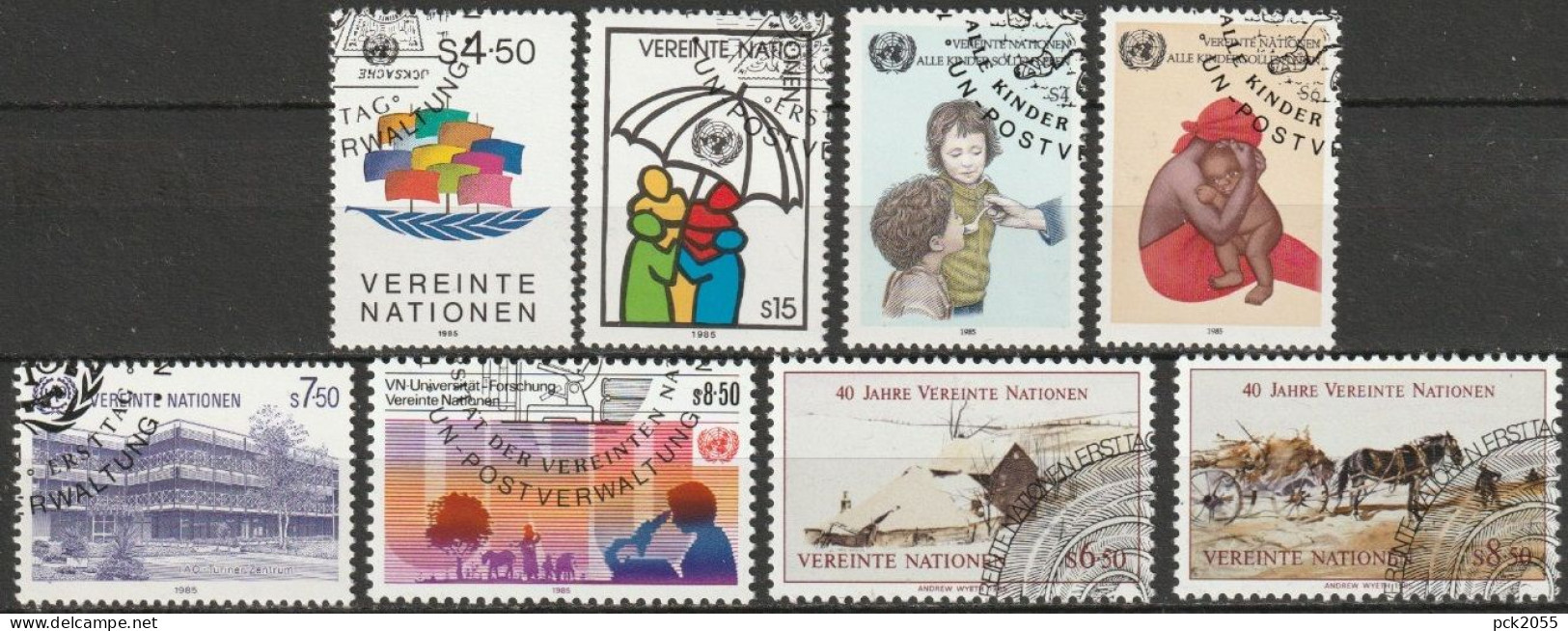 UNO Wien 1985 MiNr.47 - 54 Gestempelt Jahrgang Ohne Block ( EK 190/4) - Usados