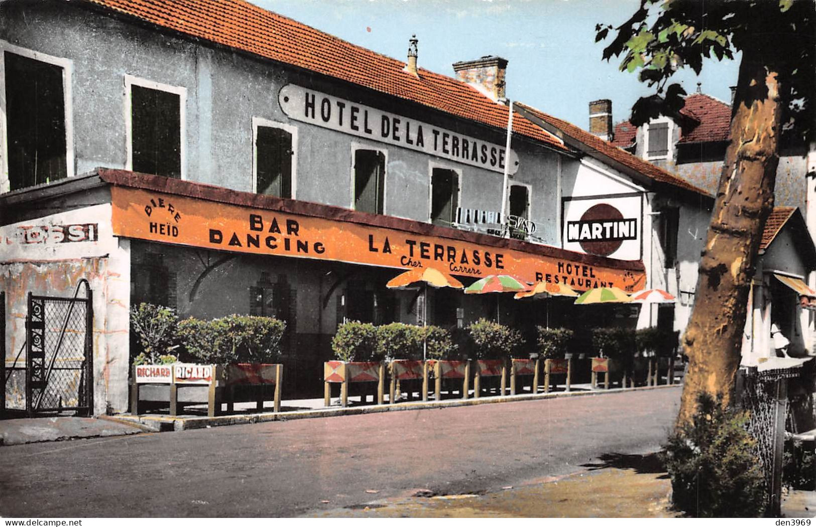 BOUCAU (Pyrénées-Atlantique) - Hôtel De La Terrasse, Chez Carrère - Bar-Dancing-Restaurant - Publicité Martini - Boucau