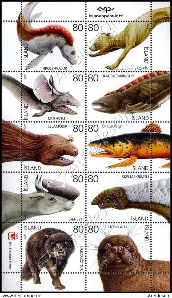 [S] Islanda / Iceland 2009: Minifoglio Animali Mitologici /  Legendary Animals Sheetlet ** - Blocks & Sheetlets