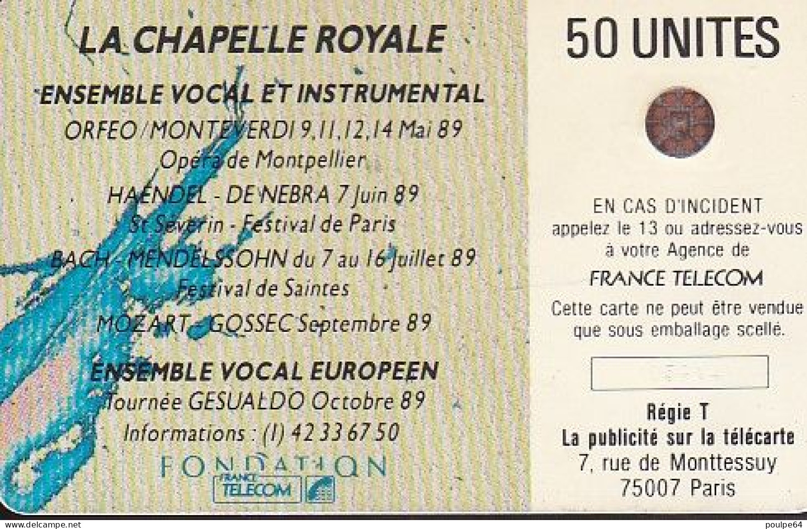F75 06/1989 CHAPELLE ROYALE 50 SC4 - 1989