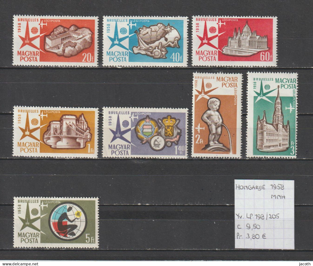 (TJ) Hongarije 1958 - YT LP. 198/205 (postfris/neuf/MNH) - Ongebruikt