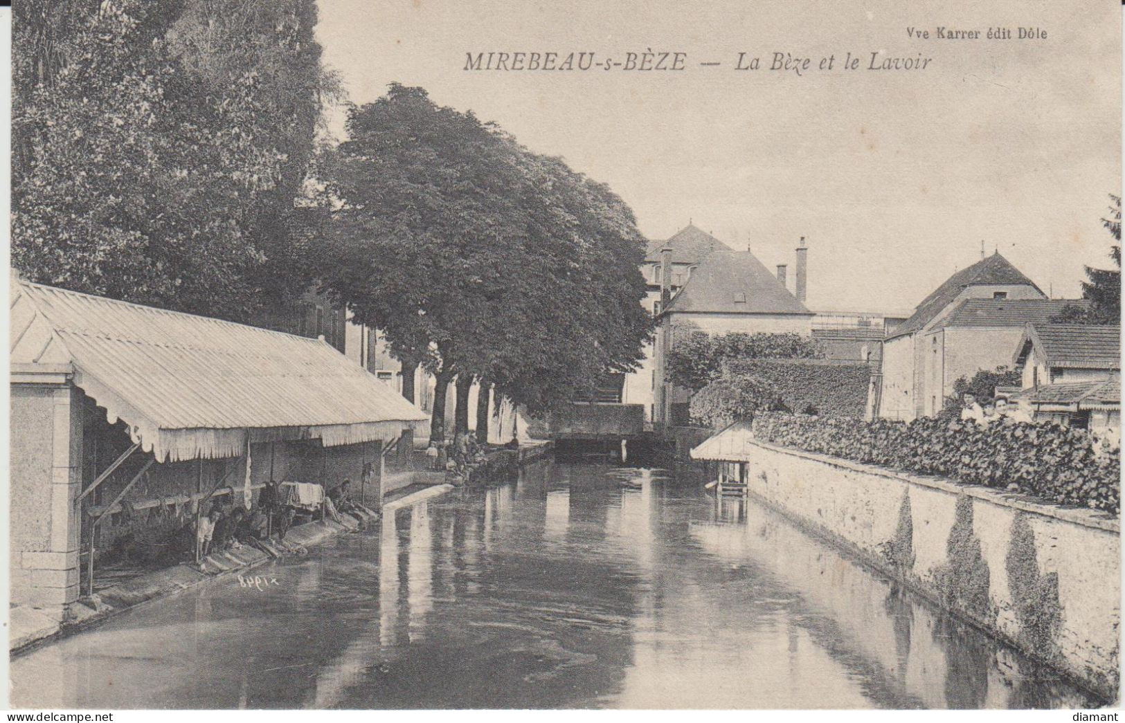 MIREBEAU SUR BEZE (21) - La Bèze Et Le Lavoir (Lavandières) - état Correct - Mirebeau