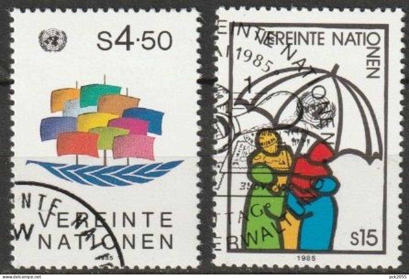 UNO Wien 1985 MiNr.49 - 50 Gest.  ( 2288 ) - Gebruikt