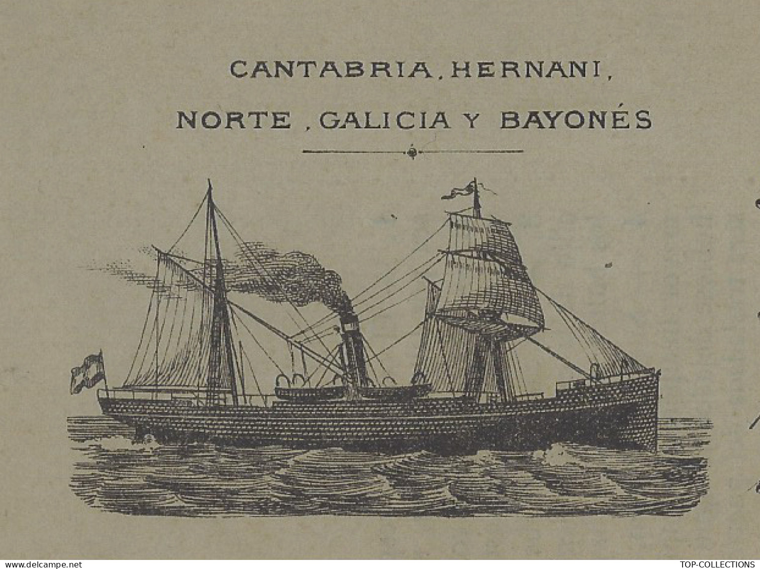 1899 CONNAISSEMENT BILL OF LADING CONOCIMIENTO José Pedros Vapeurs Vapores Sta Eugenia De Riveira Pour Burdeos Espagne - Espagne