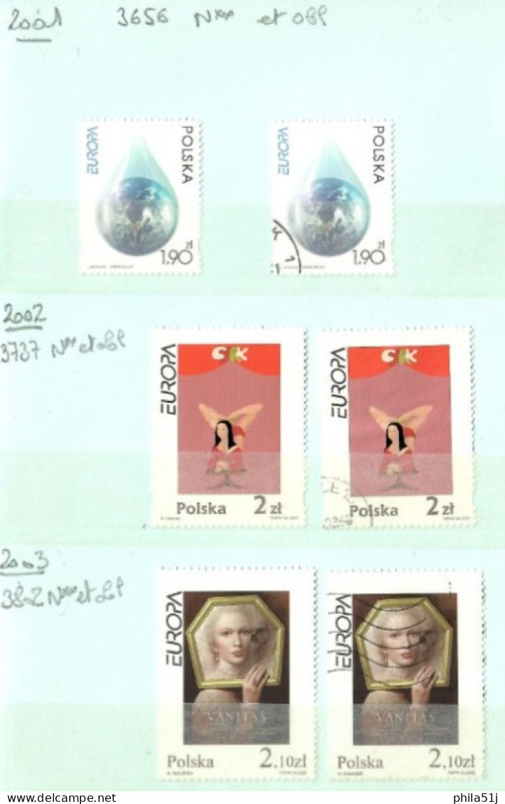 EUROPA  POLOGNE---ANNEE 2001 A 2013---NEUF** & OBL---1/3 DE COTE - Collections