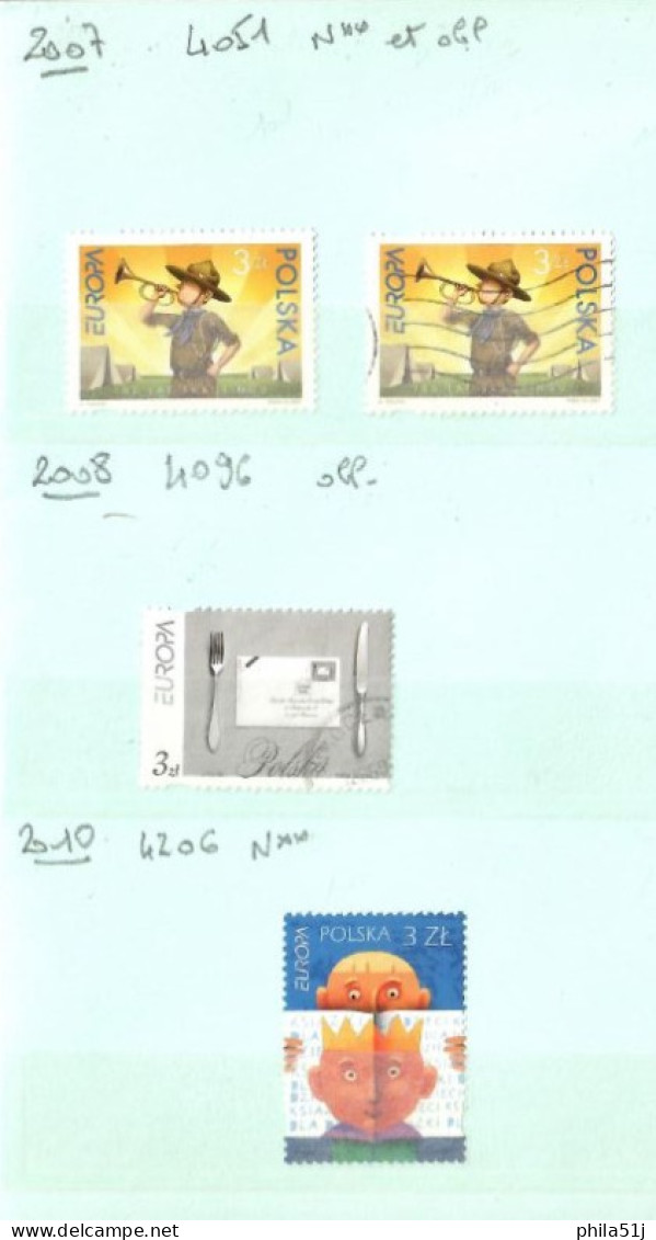 EUROPA  POLOGNE---ANNEE 2001 A 2013---NEUF** & OBL---1/3 DE COTE - Collezioni