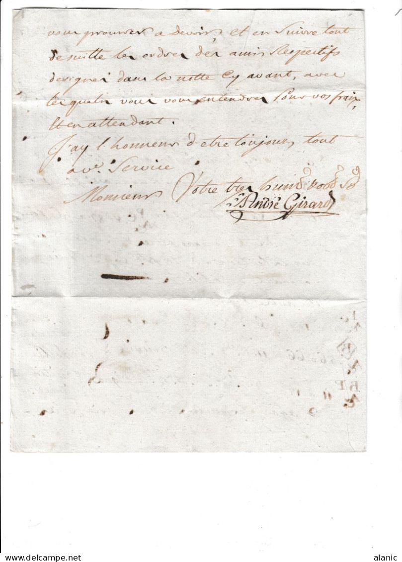 LAC De NICE  28-2-1734 Pour AGDE/Cachet Linaire (Faible) Texte  Commercial -Envoi Par La Tartane"LA JALLIE" Capt Escot - ....-1700: Precursors
