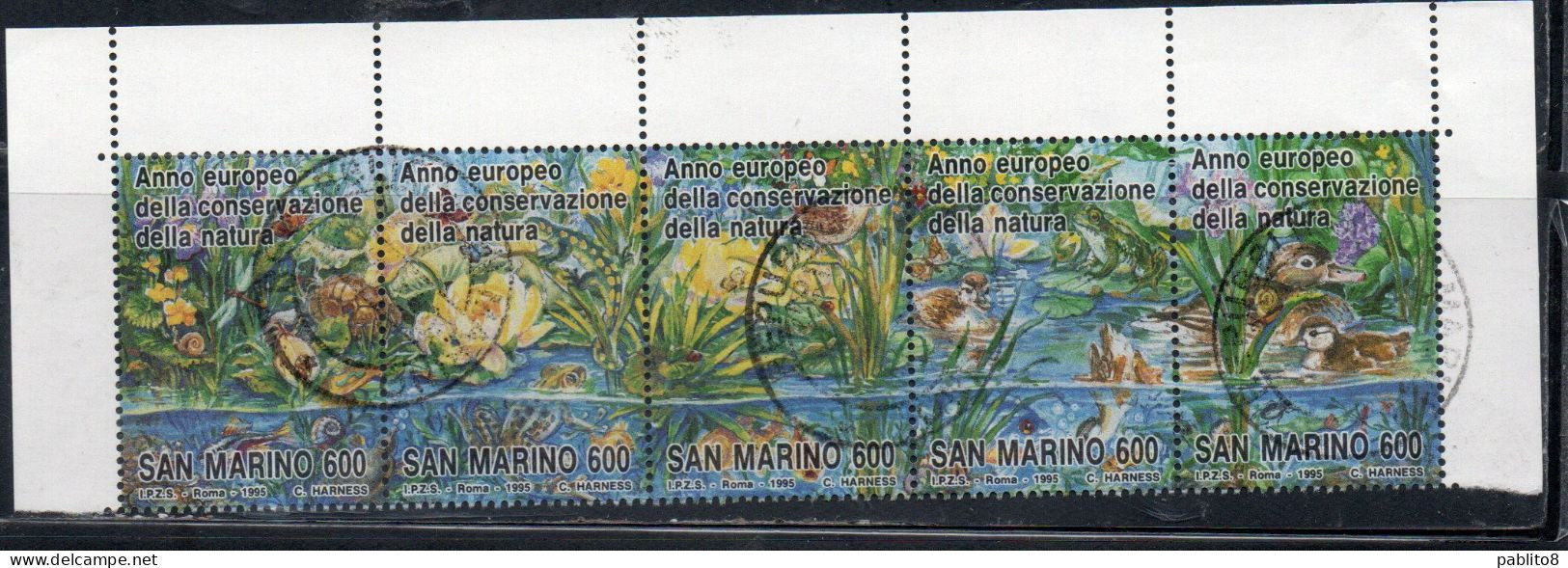 REPUBBLICA DI SAN MARINO 1995 CONSERVAZIONE DELLA NATURA NATURE CONSERVATION SERIE COMPLETA COMPLETE SET USATA USED - Used Stamps