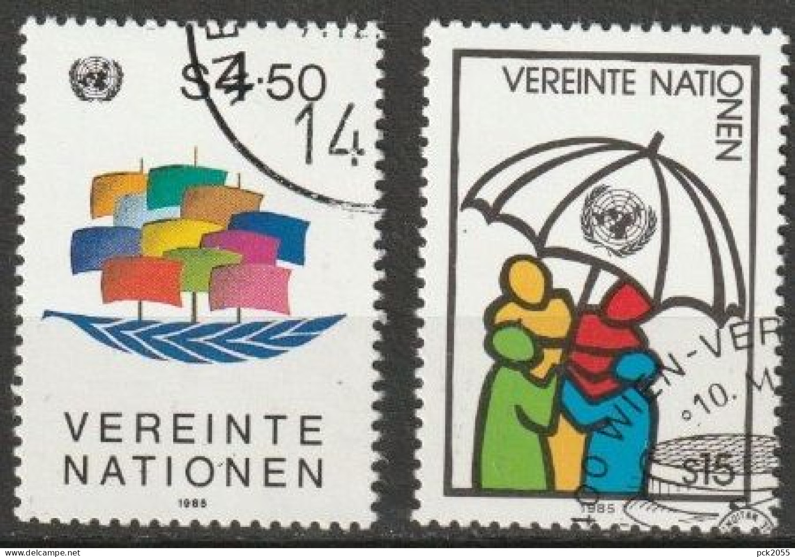 UNO Wien 1985 MiNr.49 - 50 Gest.  ( 2289 ) - Gebruikt