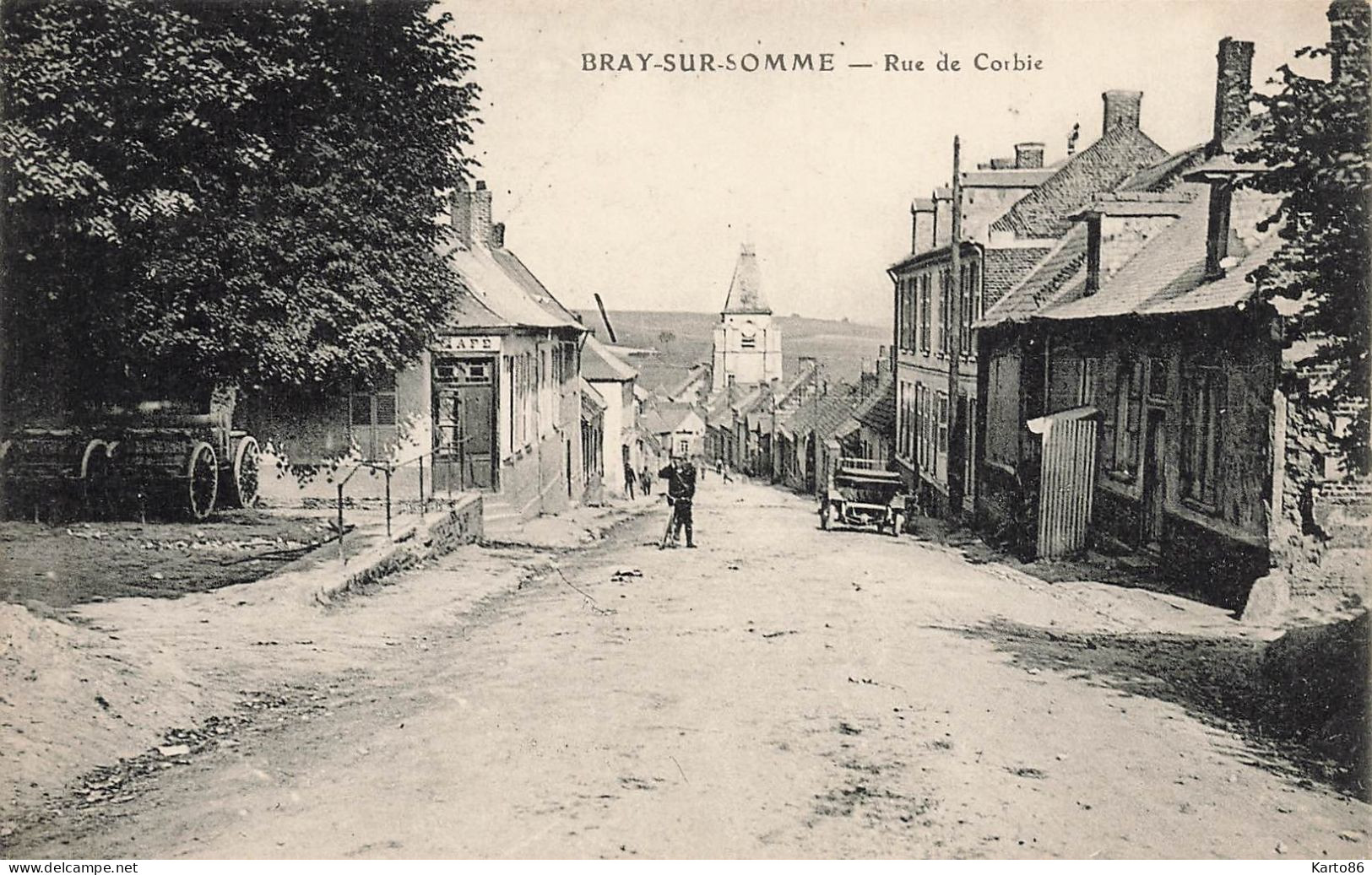 Bray Sur Somme * La Rue De Corbie * Café - Bray Sur Somme