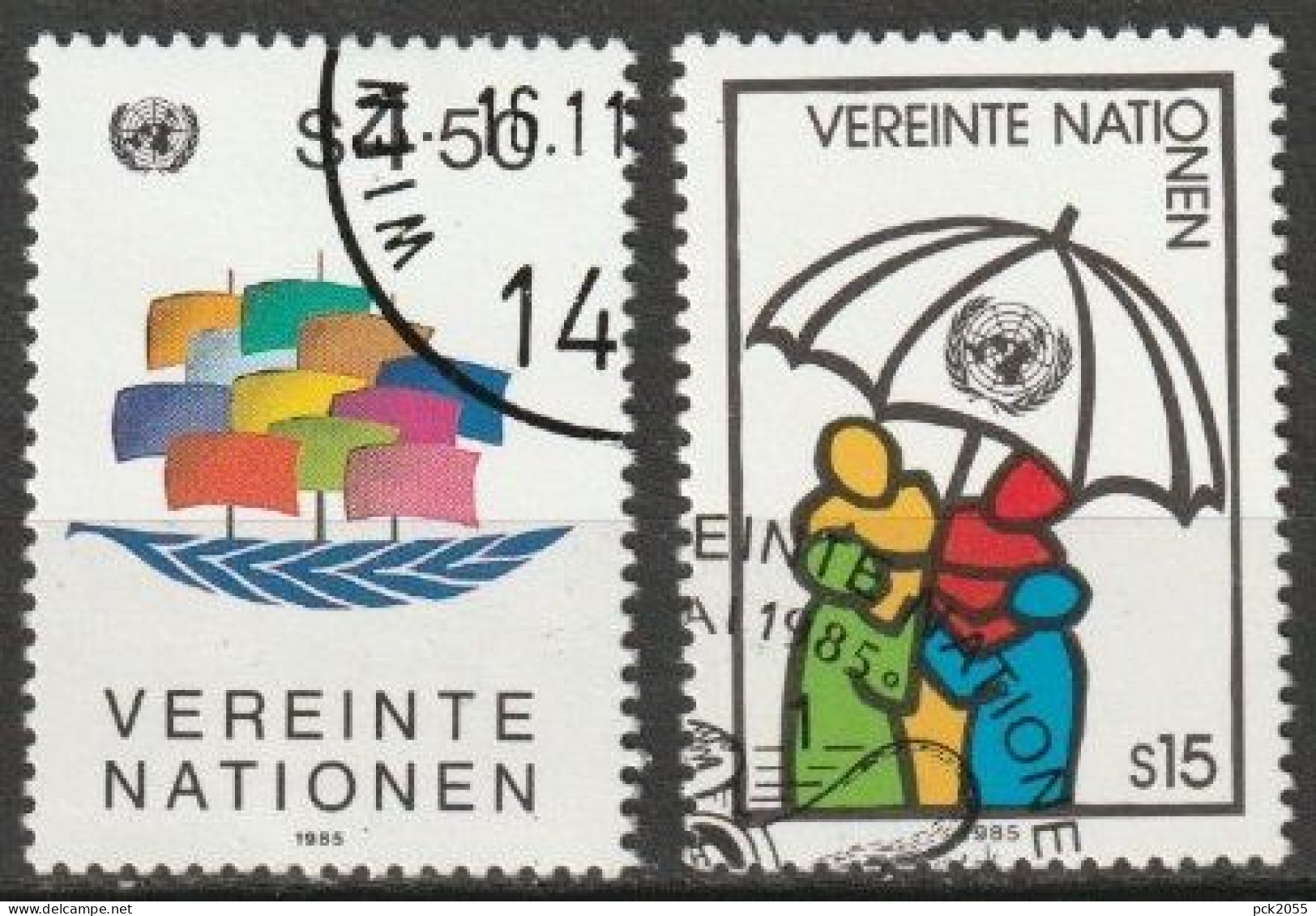 UNO Wien 1985 MiNr.49 - 50 Gest.  ( 2291 ) - Gebruikt