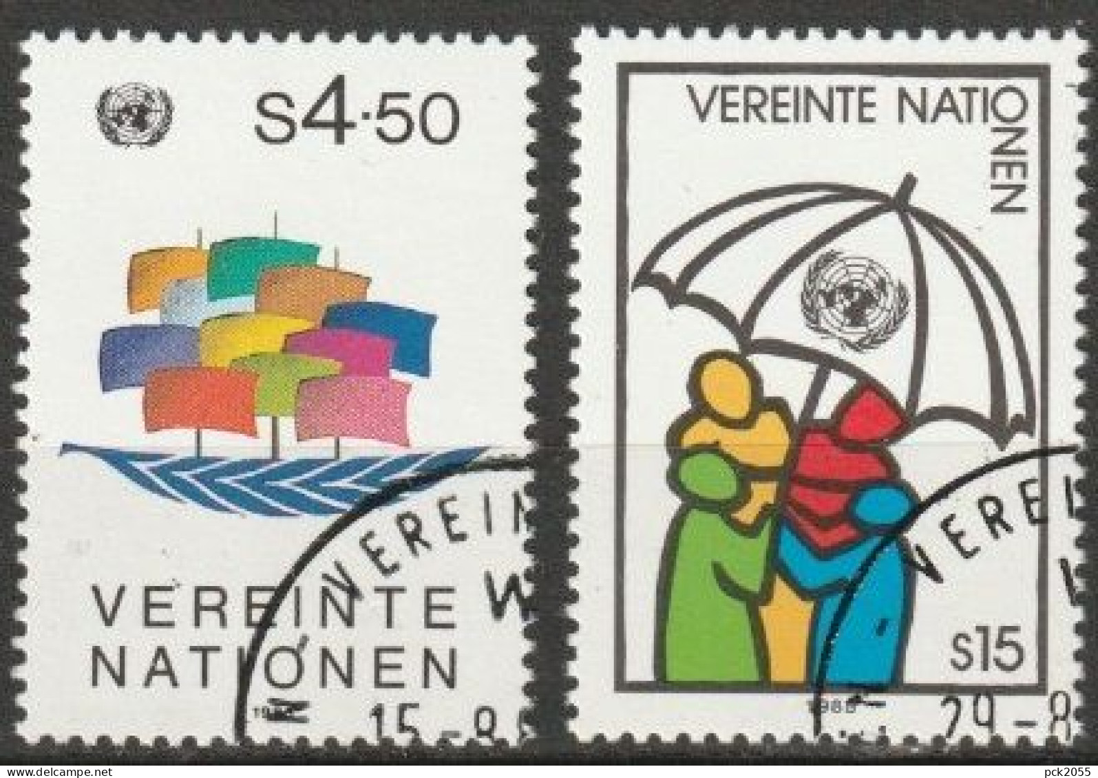 UNO Wien 1985 MiNr.49 - 50 Gest.  ( 2292 ) - Usados