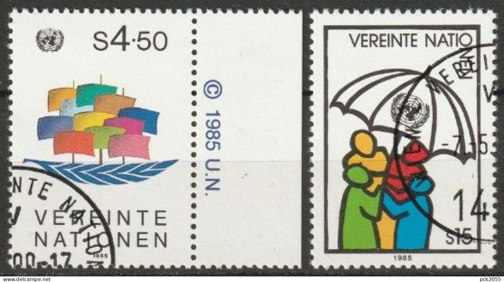 UNO Wien 1985 MiNr.49 - 50 Gest.  ( 2301 ) - Usados