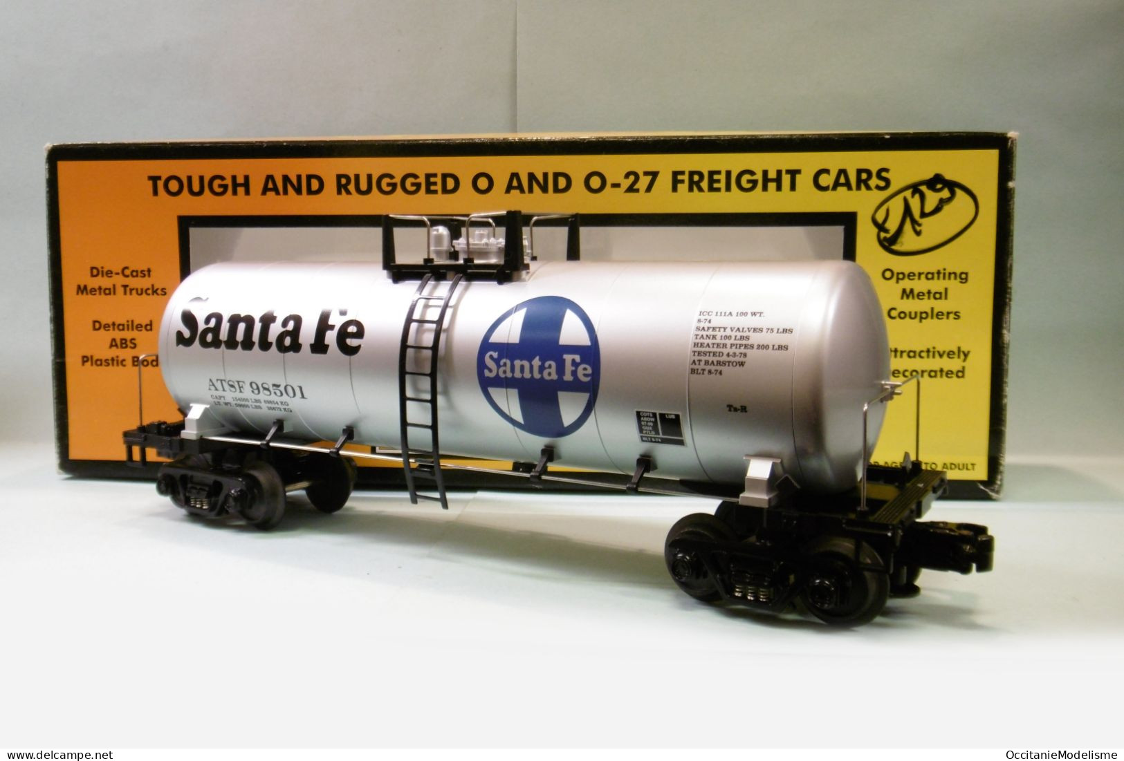 MTH Rail King - WAGON CITERNE US Santa Fe ATSF Tank Réf. 30-7352 Neuf NBO HO 1/87 - Güterwaggons