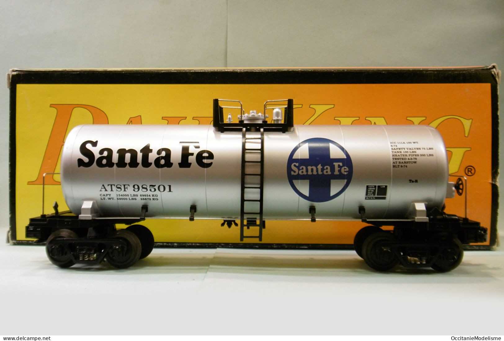 MTH Rail King - WAGON CITERNE US Santa Fe ATSF Tank Réf. 30-7352 Neuf NBO HO 1/87 - Wagons Marchandises