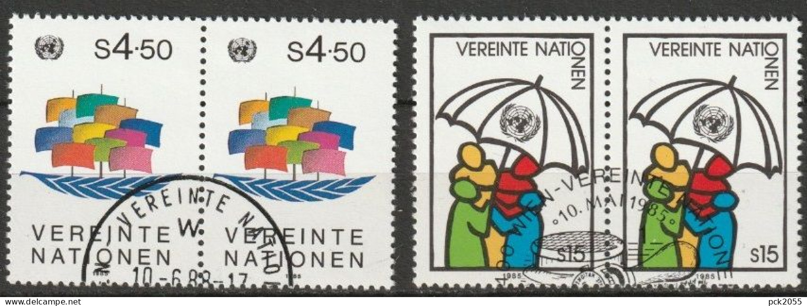 UNO Wien 1985 MiNr.49 - 50 Paar O Gestempelt  ( 2293 ) - Usados