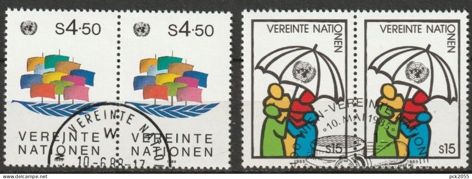 UNO Wien 1985 MiNr.49 - 50 Paar O Gestempelt  ( 2293 ) - Used Stamps