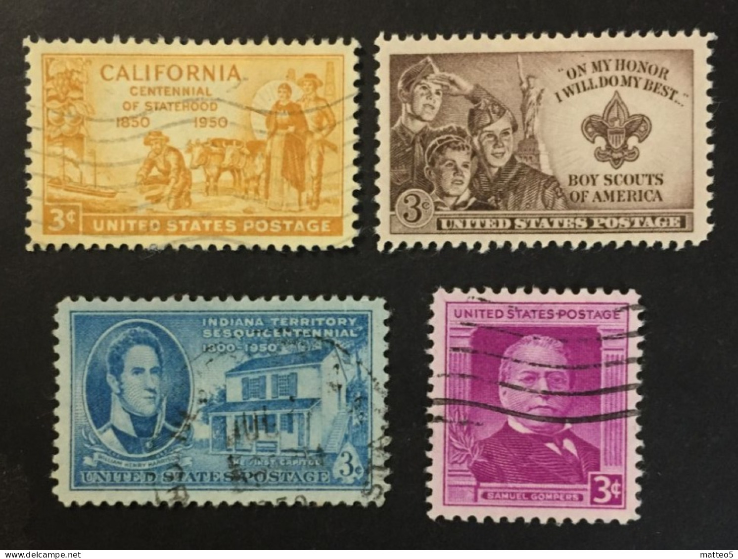 1950 United States - Samuel Gompers, Statehood Indian And California, Boy Scout Of America - Used - Used Stamps