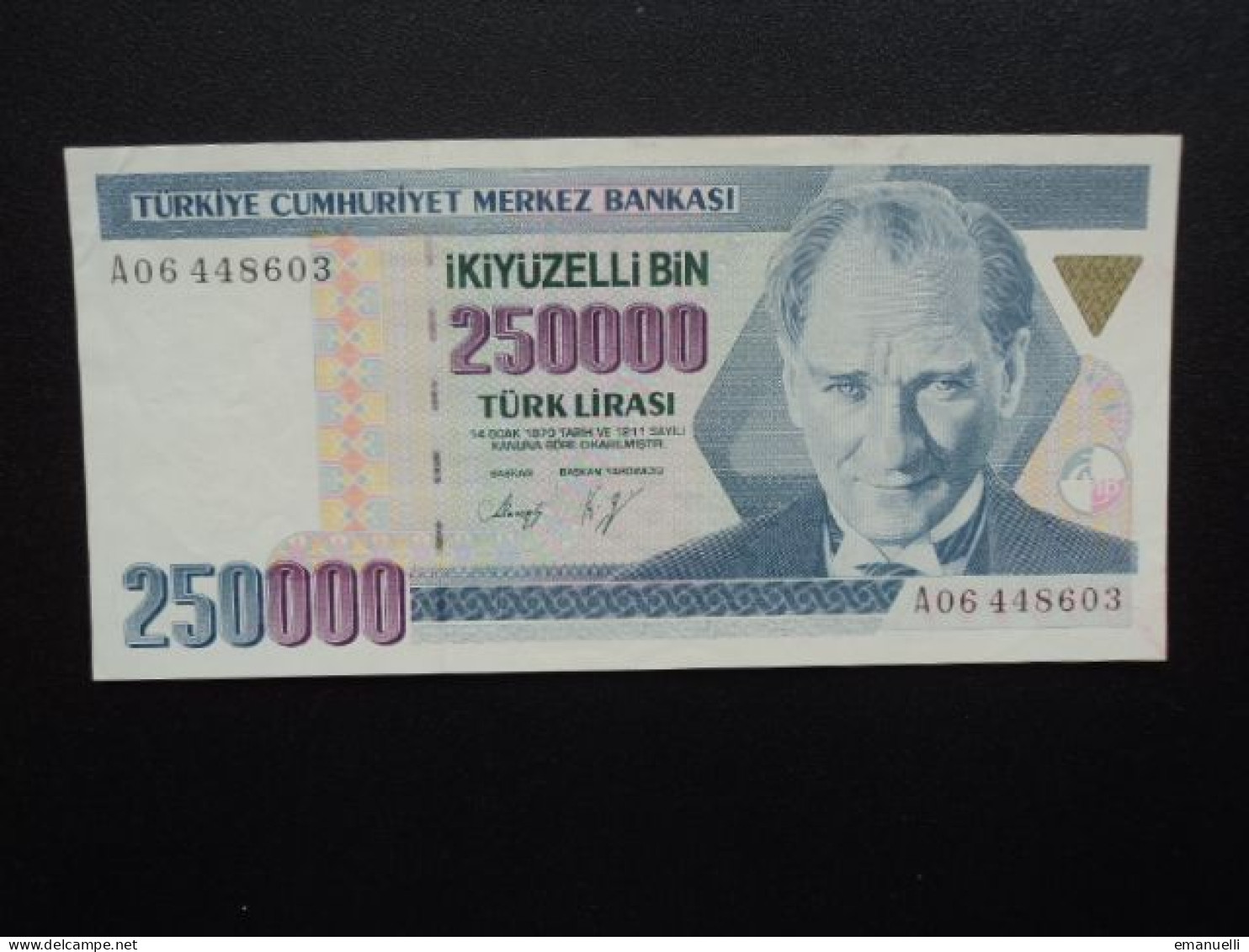 RÉPUBLIQUE DE TURQUIE * : 250 000 LIRA   L.1970 (1992)     P 207    TTB+ à Presque SUP - Turquie