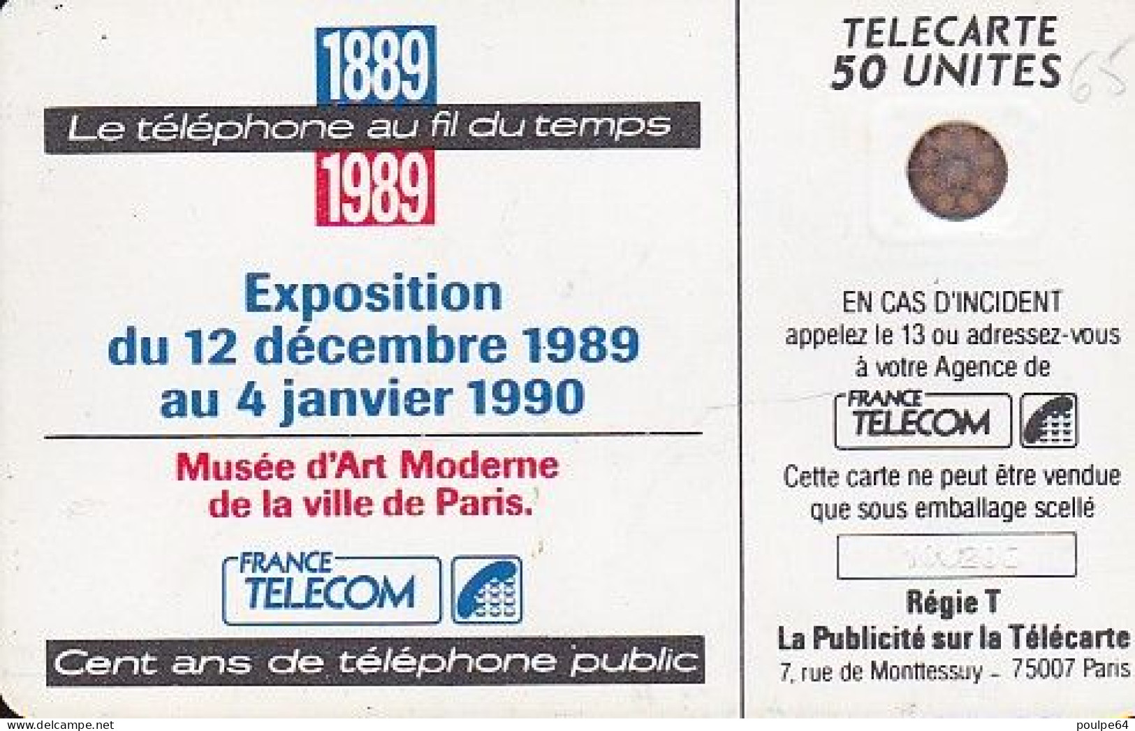 F92A 11/1989 TÉLÉPHONE AU FIL DU TEMPS 50 SC5an - 1989