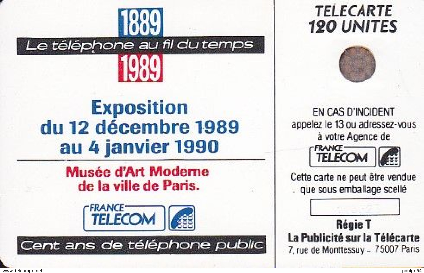 F93 11/1989 TÉLÉPHONE AU FIL DU TEMPS 120 SC5an - 1989