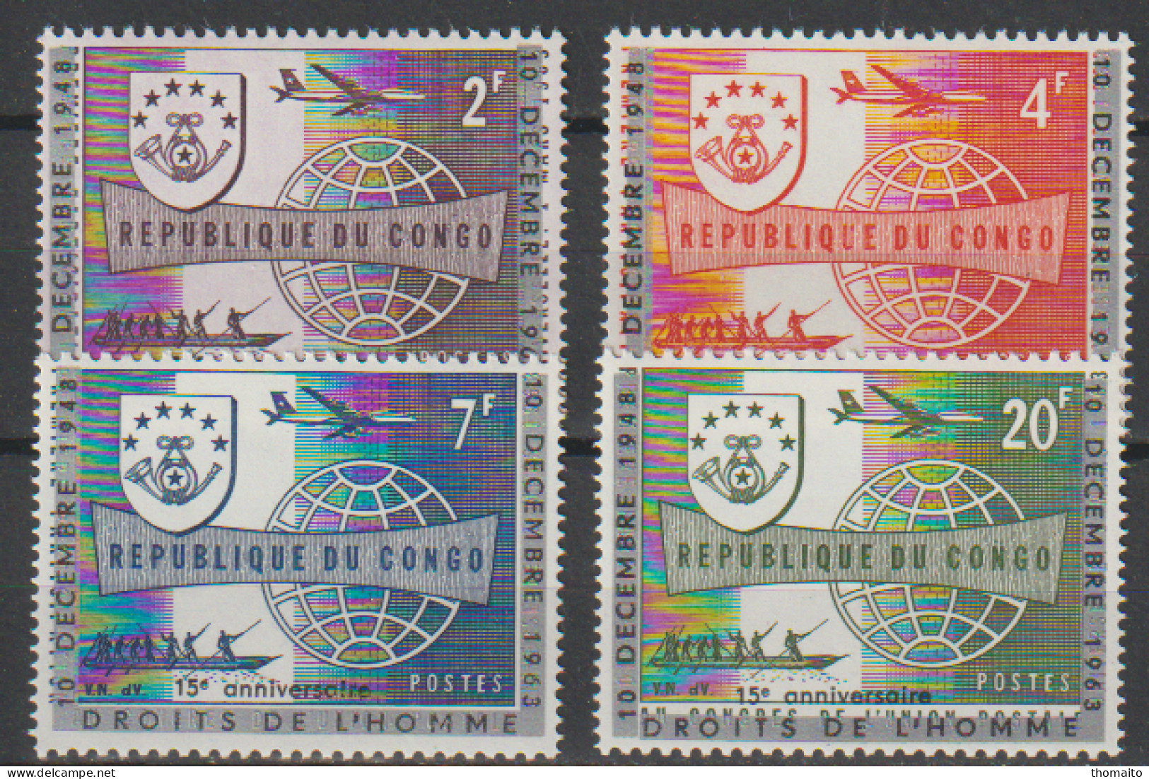 RDC - OBP/COB 520-523 - Rechten Van De Mens - MNH/**/NSC - Unused Stamps