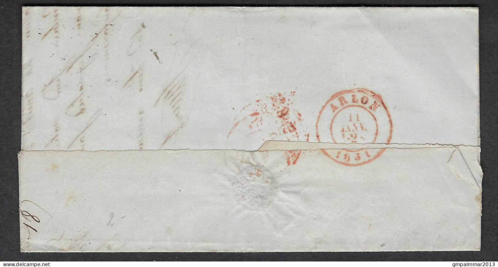 Medaillon 10 Cent Op Brief Van VIRTON ( P126 ) Naar ARLON In 1851 ; Details & Staat Zie 2 Scans ! LOT 191 - 1849-1865 Medaglioni (Varie)