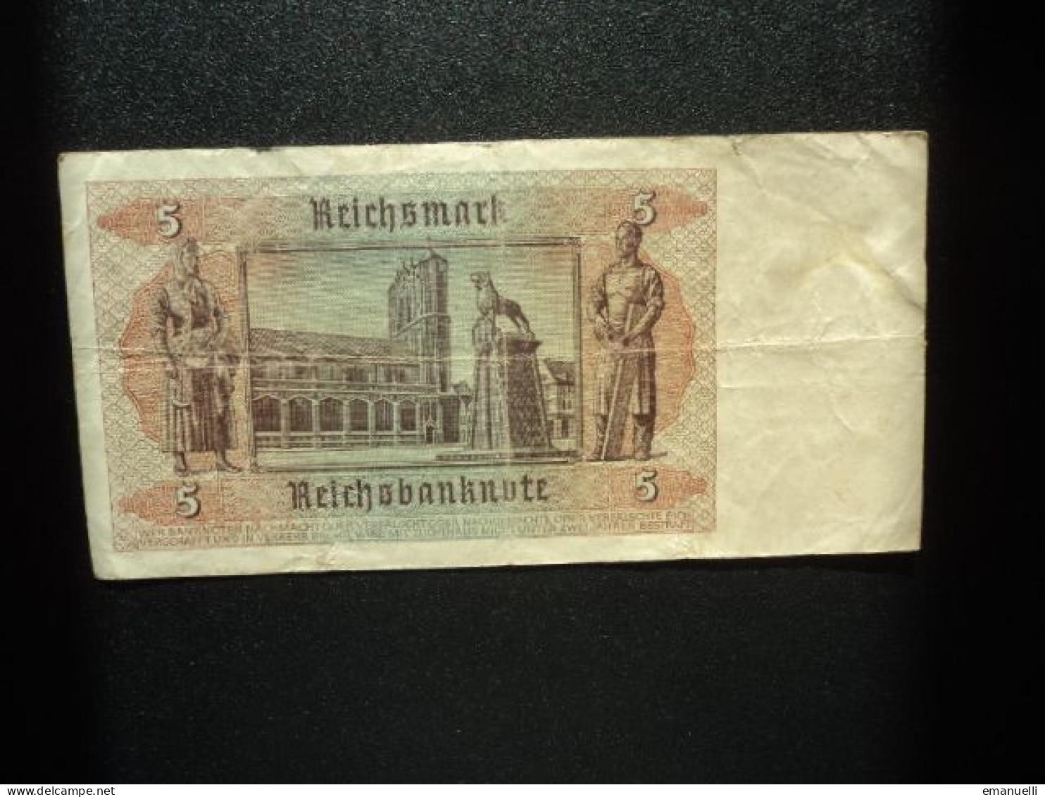 ALLEMAGNE : 5 REICHSMARK  1.8.1942  C.A. 179b, *  / P 186a ** TTB *** (photographies Par " Nuit Et Brouillard " ) - 5 Reichsmark