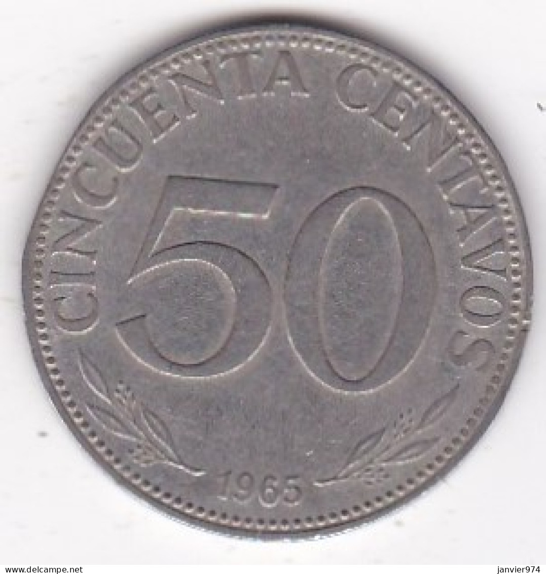 Bolivie 50 Centavos 1965 , Acier Recouvert De Nickel, KM# 190 - Bolivie