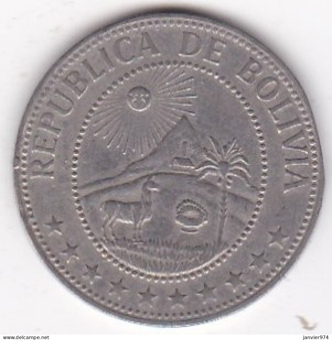 Bolivie 50 Centavos 1965 , Acier Recouvert De Nickel, KM# 190 - Bolivia