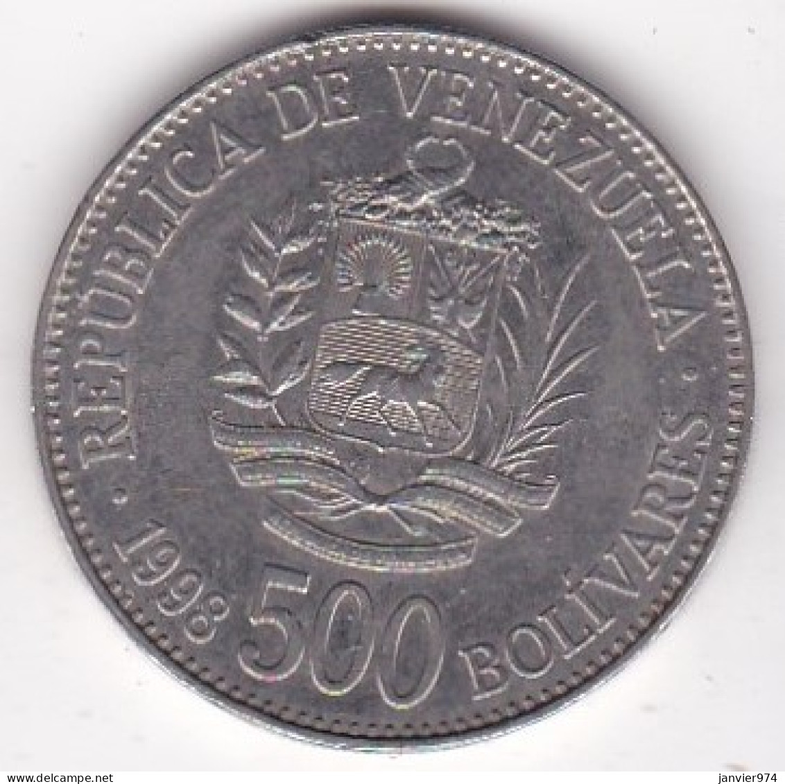 Venezuela 500 Bolivares 1998, Acier Recouvert De Nickel , Y# 79 - Venezuela