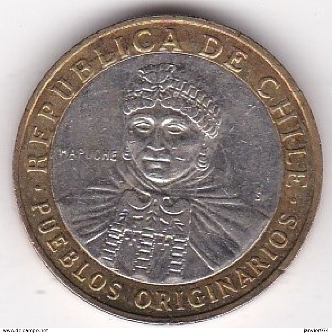 Chilie 100 Pesos 2010, Bimétallique, , KM# 236 - Chili