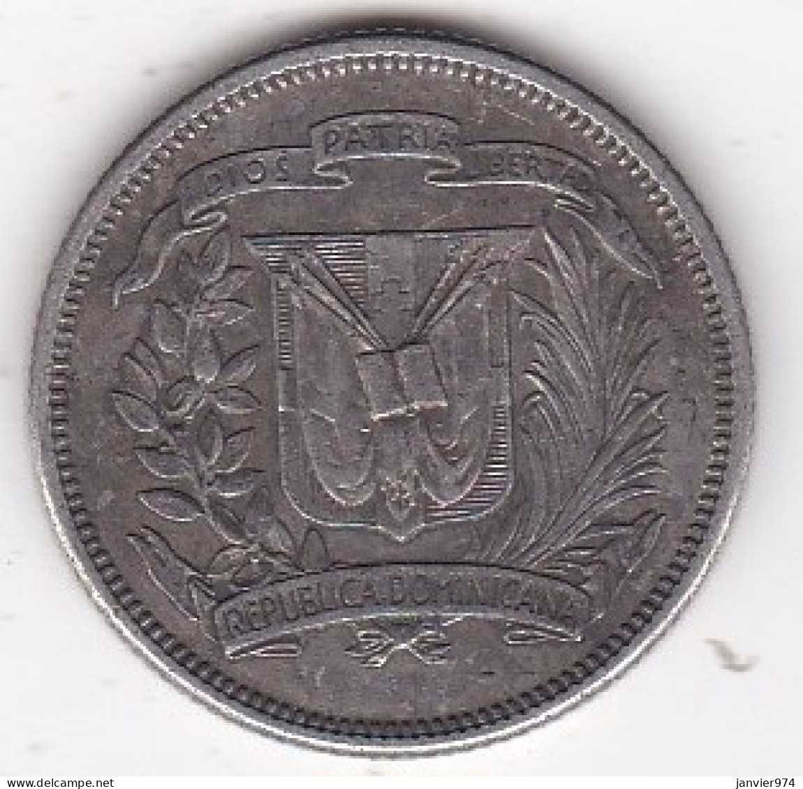 Republique Dominicaine . 25 Centavos 1947 , Argent, KM# 20 - Dominicaine