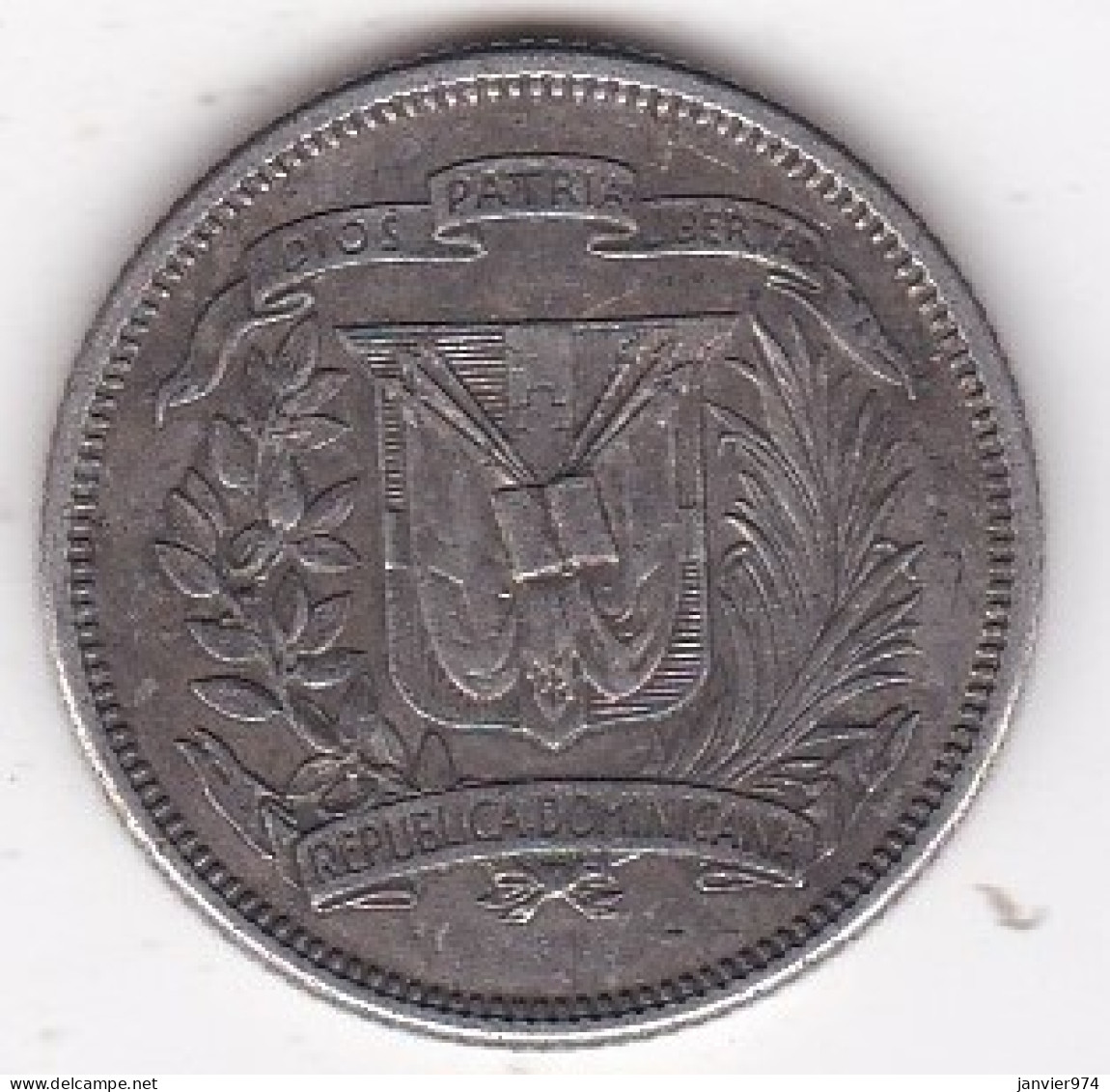 Republique Dominicaine . 25 Centavos 1947 , Argent, KM# 20 - Dominicana