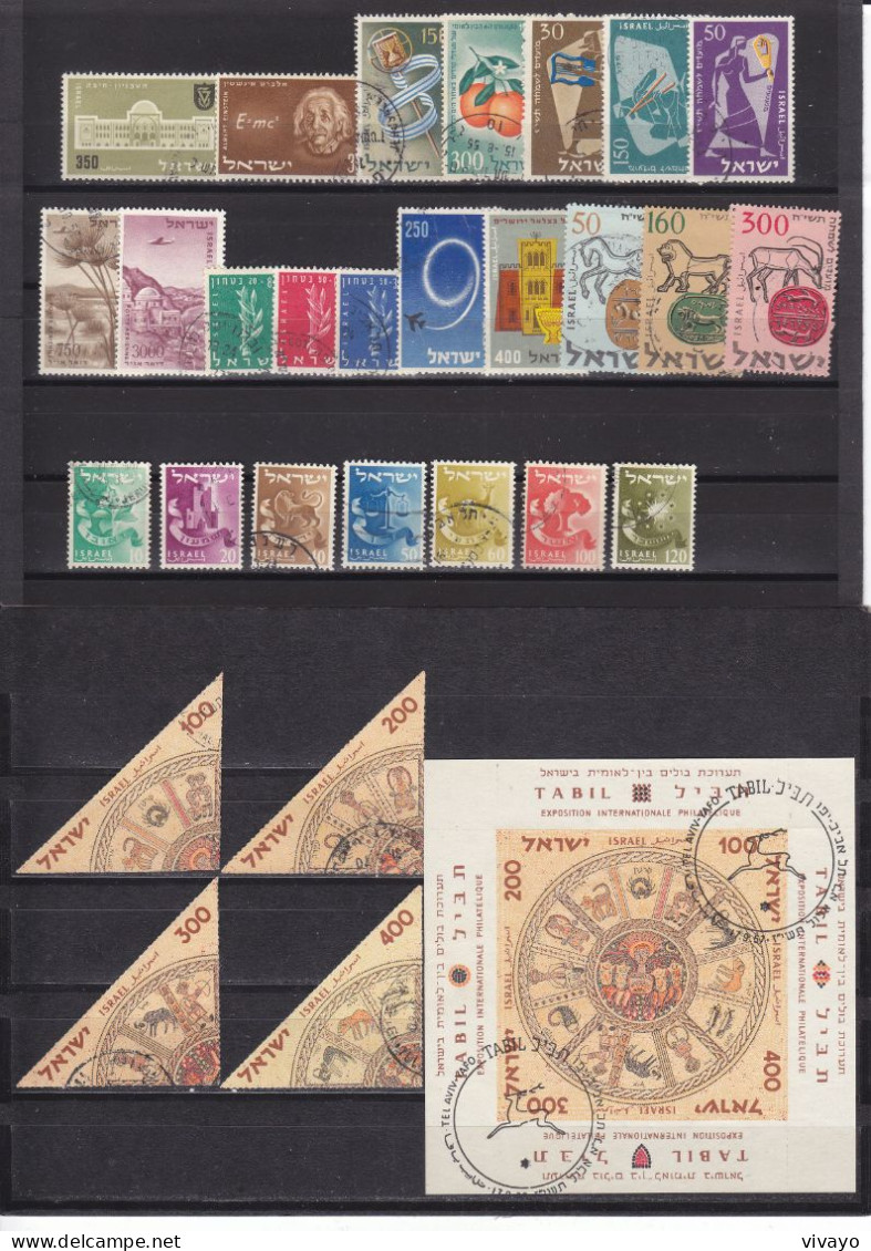 ISRAEL - O / FINE CANCELLED - 1956 / 1957 - COMPLETE YEARS WITH M/S -   Mi. 131/158 + Bl. 2 - Used Stamps (without Tabs)