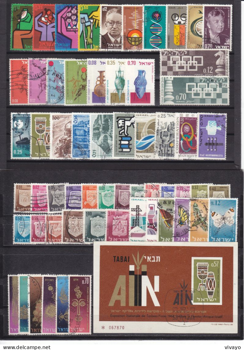 ISRAEL - O / FINE CANCELLED - 1964 / 1965 - COMPLETE YEAR WITH M/S -   Mi. 296/355 + Bl. 5 - Used Stamps (without Tabs)