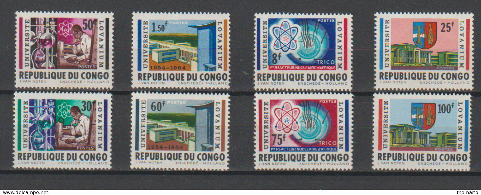 RDC - OBP/COB 524-531 - Lovanium - MNH/**/NSC - Unused Stamps