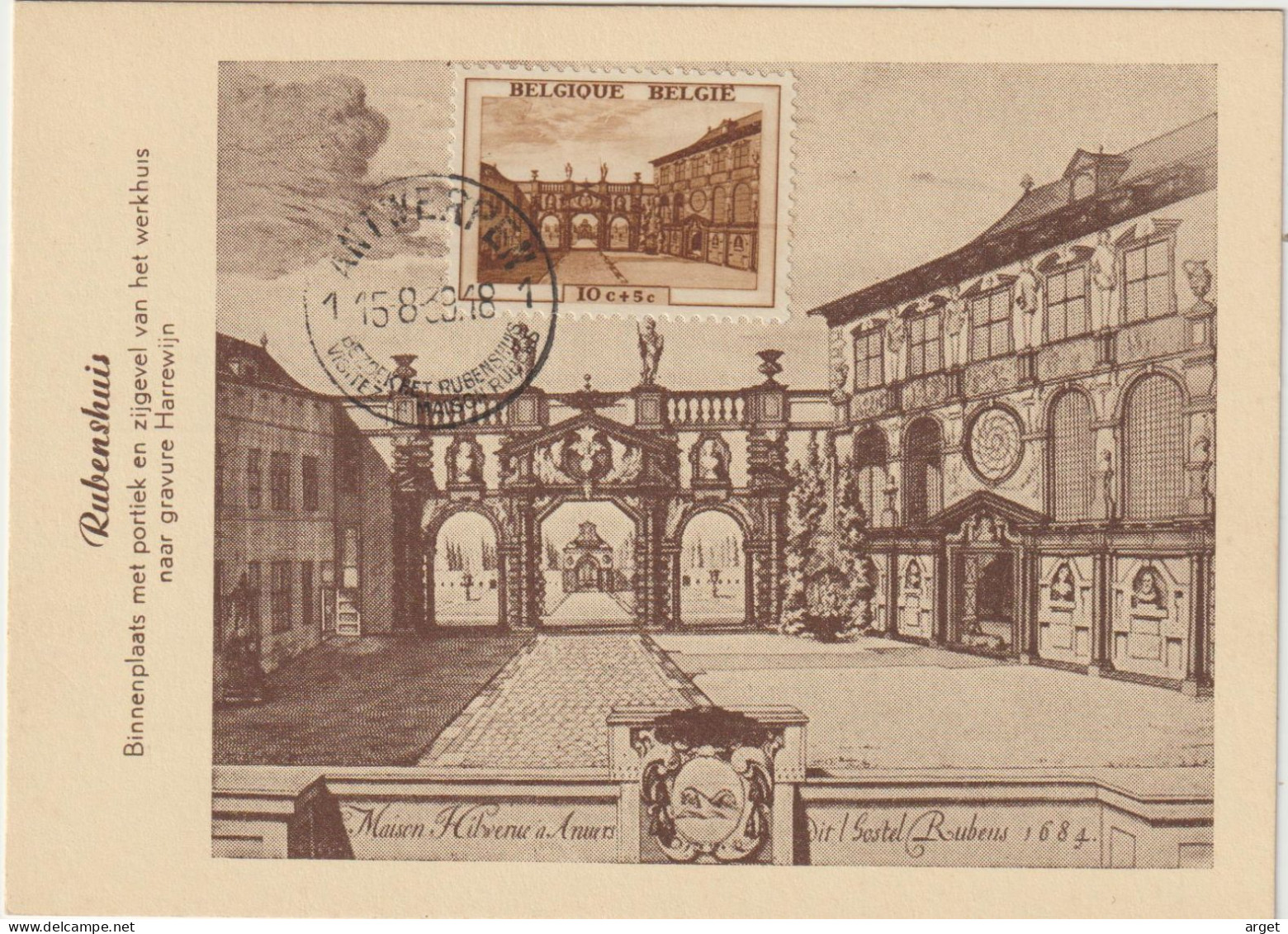 Carte Maximum BELGIQUE N°Yvert 504 (RUBENS) Obl Sp Rubens 1939 (Maison De Rubens à Anvers Par Harrewiljn) - 1934-1951