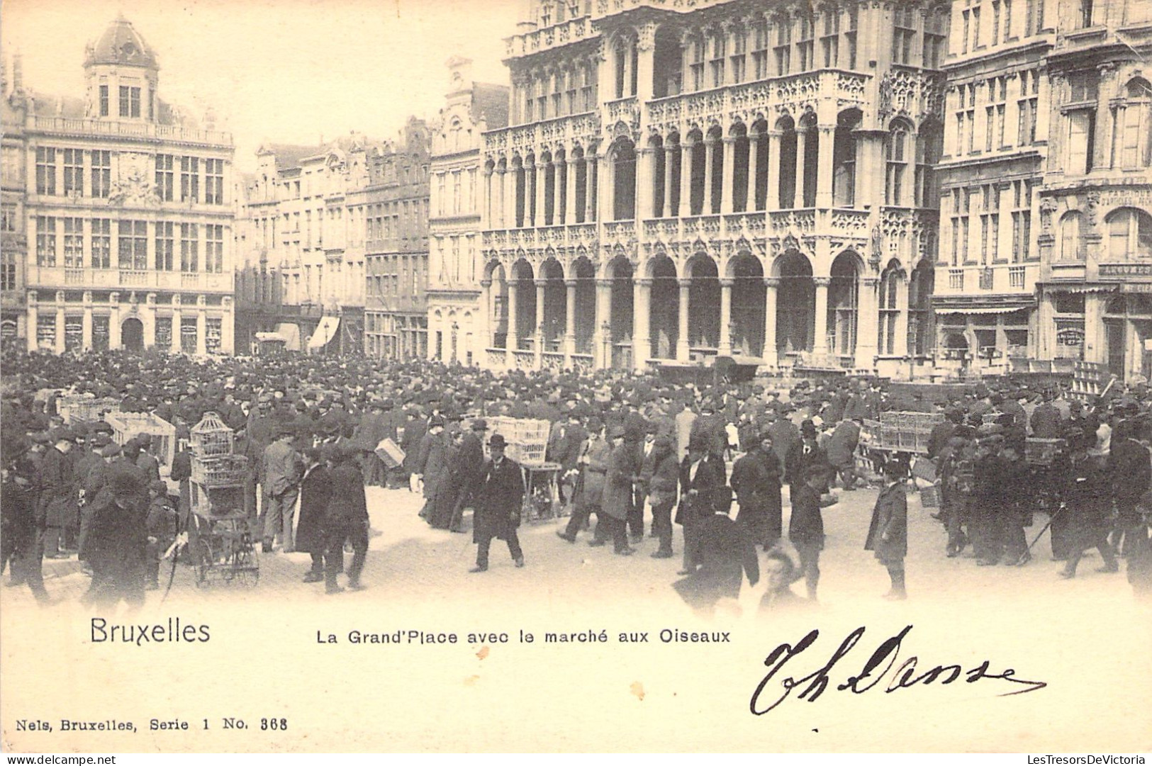 BELGIQUE - Bruxelles - La Grand'place Avec Le Marché Aux Oiseaux - Nels - Carte Postale Ancienne - Märkte